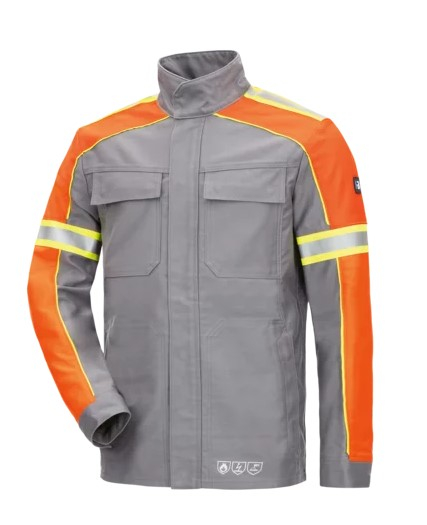 HB- Flssigmetallschutz- Jacke, HB-Iron Pro, mittelgrau/ orange/ fluoreszgelb